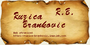 Ružica Branković vizit kartica
